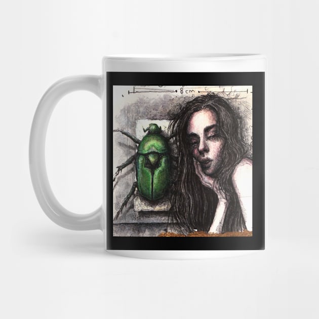 beetle woman mini art by artbyst